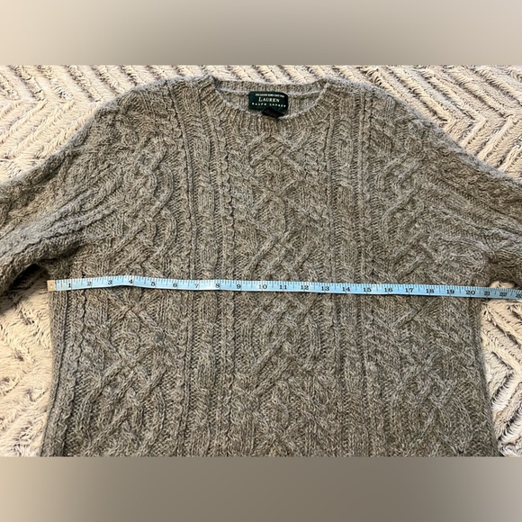 🧶Ralph Lauren Aran-Knit Alpaca/Wool-Blend Hand Knit Crewneck Sweater - Picture 8 of 10